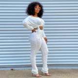 Autumn And Winter Sexy Slim-fit Pleated Drawstring Suit