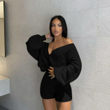 New Autumn And Winter Fashion Sexy Casual Sweater Suit