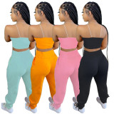 New Large Size Suspenders Sports Fashion Casual Pants Suit