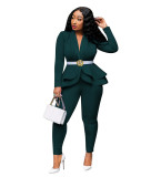 Fashion Long-sleeved Ruffled Professional Uniform Suit