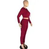 Fashion Solid Color Casual Sports Pocket Hat Suit