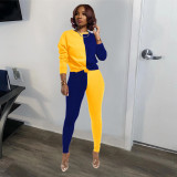 Sexy Hot Style Stitching Contrast Color Base Sports Suit