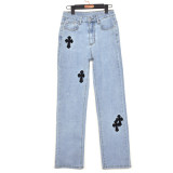Sexy Low-rise Embroidered Cutout Personality Stretch Skinny Jeans