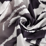 Personalized Contrast Color Lace-up Drawstring Hollow Wide-leg Zebra Pants