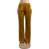 Fashion Sports Sexy Velvet Pure Color Casual Trousers