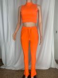 Sports And Leisure Tight-waisted Top And Piled Trousers Suit