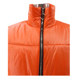 Explosive Solid Color Cardigan Zipper Warm Down Jacket