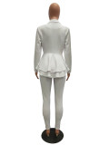 Fashion Long-sleeved Ruffled Professional Uniform Suit