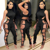 Sexy Hollow Out Nightclub Tight Backless Jumpsuit