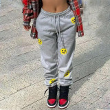 Wish Recommended Fashion Smiley Print Casual Sports Pants