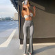 Fall New Fashion Solid Color Slim High Waist Bag Hip Flared Pants