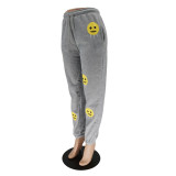 Wish Recommended Fashion Smiley Print Casual Sports Pants
