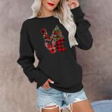 Halloween LOVE Christmas Tree Print Pullover Sweater