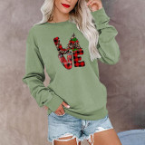 Halloween LOVE Christmas Tree Print Pullover Sweater