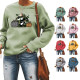 Camouflage Three Pumpkin Halloween Round Neck Sweatshirt