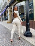 Autumn And Winter Long-sleeved Open Back Sexy Skinny Jumpsuit