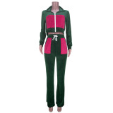 Fashion Quality Solid Color Cropped Flared Pants Suit