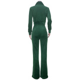 Fashion Quality Solid Color Cropped Flared Pants Suit