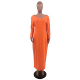 New Large Size Casual Fashion V-neck Big Pit Strip Solid Color Dress