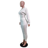 Fashion Sexy Solid Color Waist Trouser Suit With Tie Rope