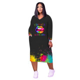 Large Size Fashion Casual Positioning Printing Dress