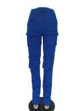 Hot Sale Fashion Solid Color Multiple Three-dimensional Pocket Pants