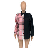 Fashion Autumn And Winter New Plaid Color Matching Shirt