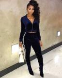 Autumn And Winter Personality Gold Velvet Sports Suit