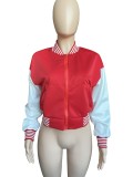 Fashion Hip-hop Style Stitching Threaded Zipper Baseball Uniform