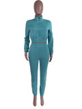 High-quality Sweater And Velvet Solid Color Sports Stitching Suit
