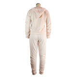 Autumn And Winter New Casual Sweater Fold Pile Pants Suit