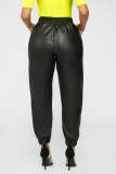 Pure Color Sexy PU Leather Casual Leather Pants
