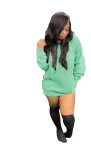 Letter Pocket Pullover Hooded All-match Sweater Dress