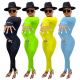 Pure Color Embroidered Hanging Stripe Fashion Commuter Slim Jumpsuit