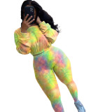 Fashionable Tie-dye Positioning Printing Color Strapless Suit