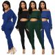 Autumn Fashion Sexy High Elastic Solid Color Thread Suit