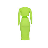 New Temperament Slim Solid Color Pit Strip Dress