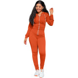 Autumn And Winter Fashion Hooded Zipper Sports Suit