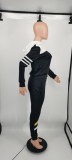Autumn And Winter Collage Ribbon Fashion Sports Hooded Suit