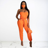 Autumn New Sexy Casual Solid Color Suit With Mask