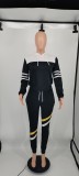 Autumn And Winter Collage Ribbon Fashion Sports Hooded Suit
