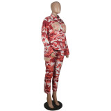 Explosive Fashion Sexy Solid Camouflage Shirt Suit