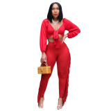 New Style Wrapped Chest Tight-fitting Sexy Tassel Suit
