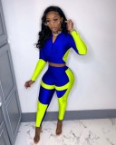 New Sexy Fashion Waistless Color Matching Sports Suit