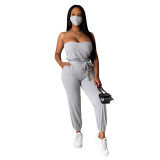 Autumn New Sexy Casual Solid Color Suit With Mask
