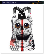 New Horror Skull 3d Digital Printing Cross Strap Vest Top