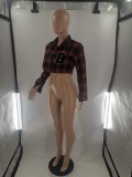 Fashion Autumn And Winter New Plaid Letter Shirt