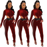 Hot Selling Sexy Open Back Mesh Stitching Jumpsuit