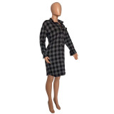 Autumn And Winter Personality Fashionable New Plaid Dress