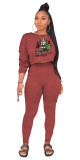 Fashion Hot Sale Round Neck Plus Logo Sweatshirt Pocket Pants Suit